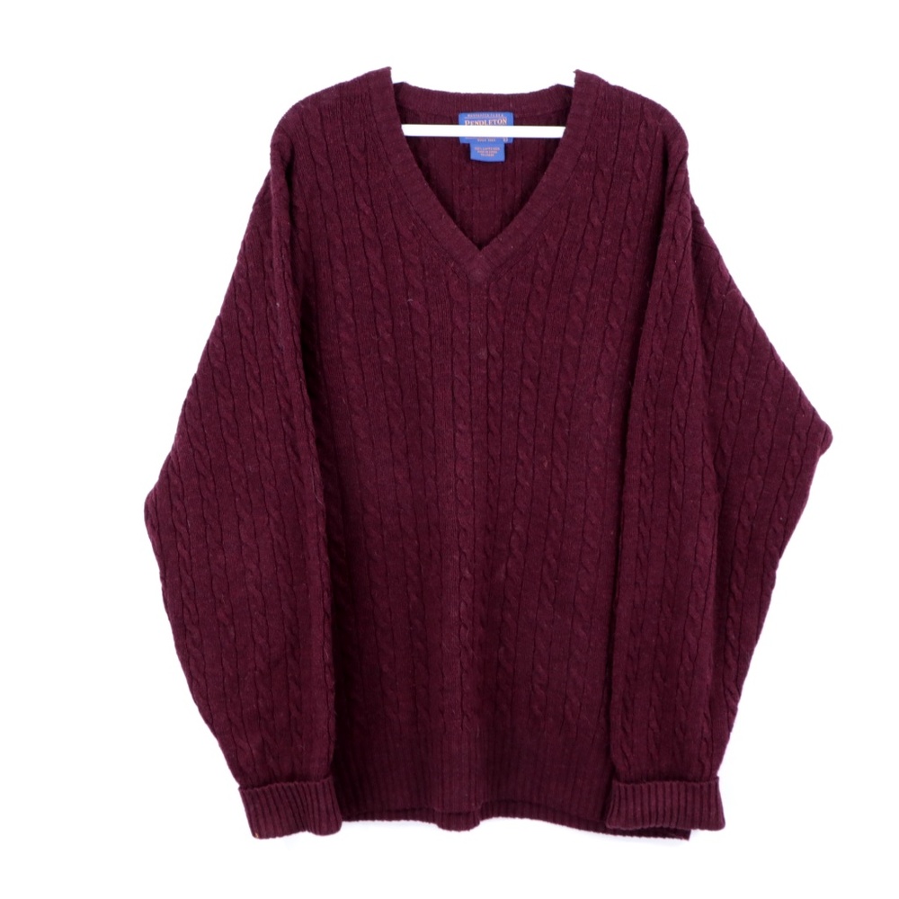 Pendleton Mens Large Virgin Wool V Neck Sweater - image 1